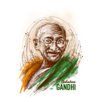 Mahatma Gandhi Jayanti Scribble Art Crewneck Sweatshirt | Artistshot