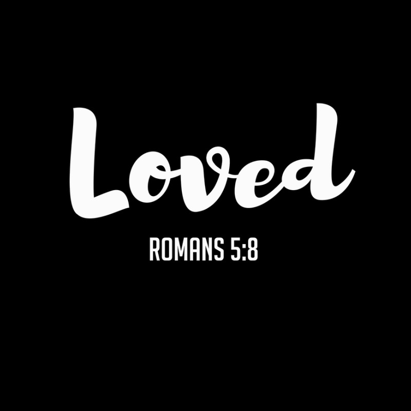 Loved Romans 58 Bible Verse Valentine's Christians Pocket T-Shirt by ValerieLace | Artistshot