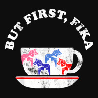 But First Fika Scandinavian Coffee Break Dala Horse Crop Top | Artistshot