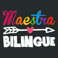 Back To School Maestra Bilingue Cute Funny Spanish Teacher Women's Triblend Scoop T-shirt | Artistshot