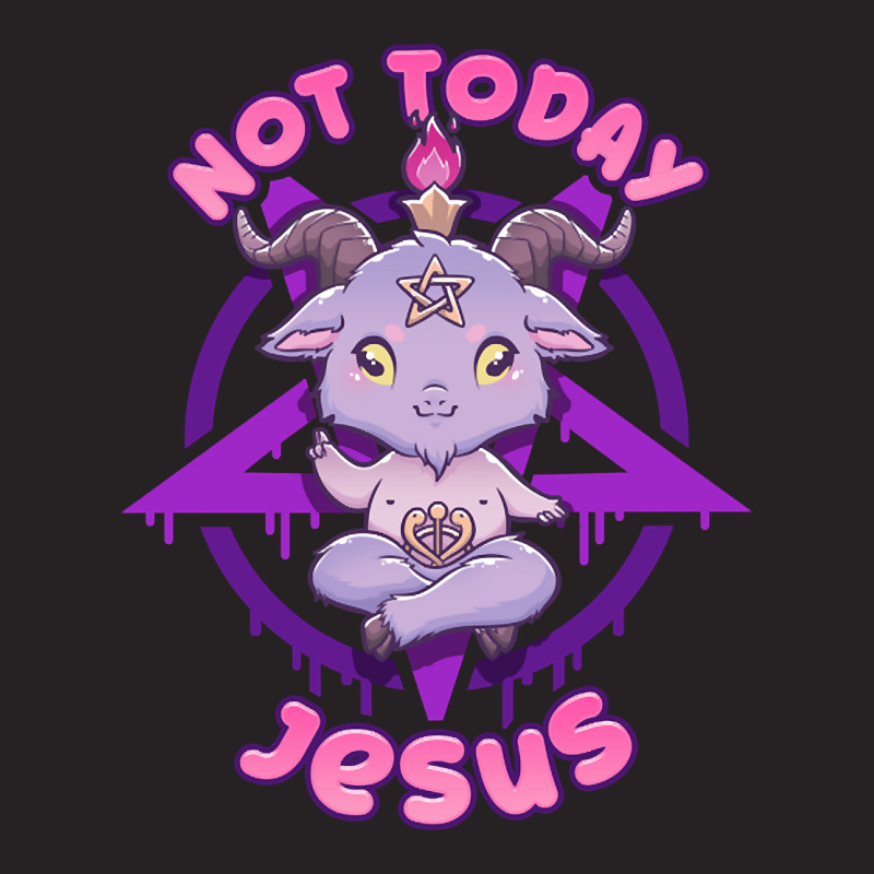 Not Today Jesus I Cute Satanic Goat T-shirt Vintage Cap by poppyallen | Artistshot