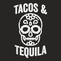 Tacos & Tequila Sugar Skull Calavera Alcohol Mexican Ladies Fitted T-shirt | Artistshot