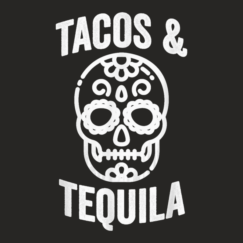 Tacos & Tequila Sugar Skull Calavera Alcohol Mexican Ladies Fitted T-Shirt by STACYSCHUDEL | Artistshot