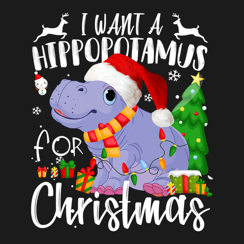 Hippopotamus I Want A Hippopotamus For Christmas Xmas Hippo 132 Hippo Full-length Apron | Artistshot