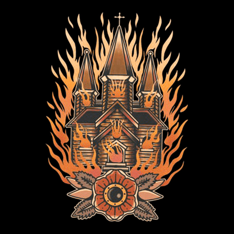 Burning Church, Burning Church Art, Burning Church Vintage, Burning Ch Pocket T-shirt | Artistshot