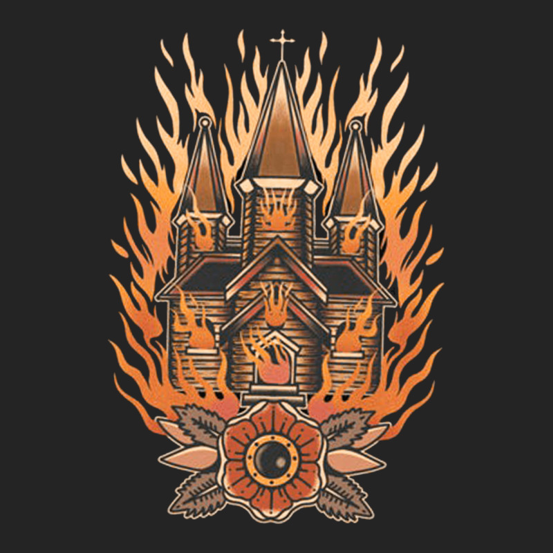 Burning Church, Burning Church Art, Burning Church Vintage, Burning Ch 3/4 Sleeve Shirt | Artistshot