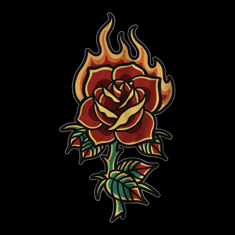 Burning Rose, Burning, Rose, Burning Rose Vintage, Burning Rose Painti Long Sleeve Shirts | Artistshot