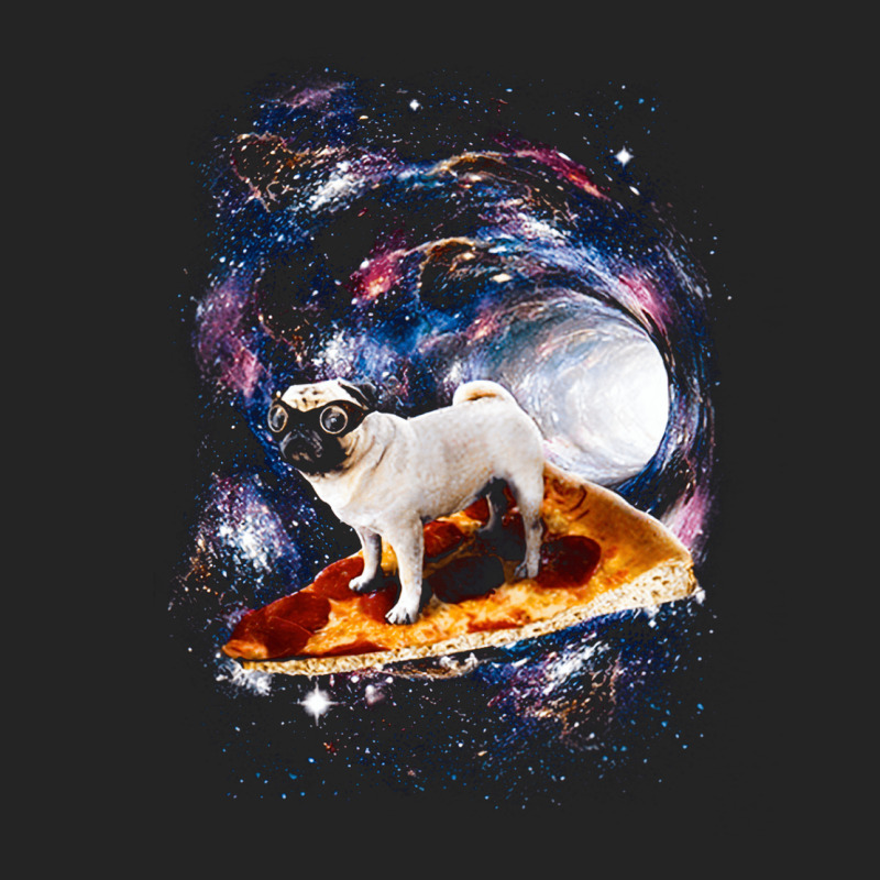 Space Dog Breed, Space Dog, Pug Surfing On Pizza, Pug Surfing, Pizza S 3/4 Sleeve Shirt | Artistshot