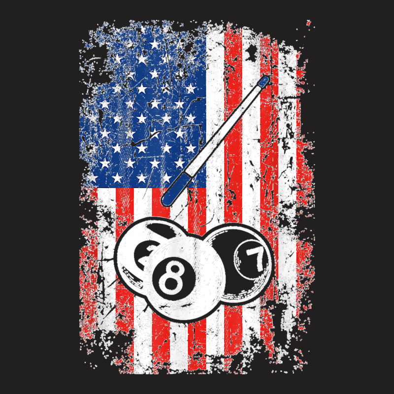 Billiards American Flag Cue Pool Balls Billiard Player Gift T Shirt T-shirt | Artistshot