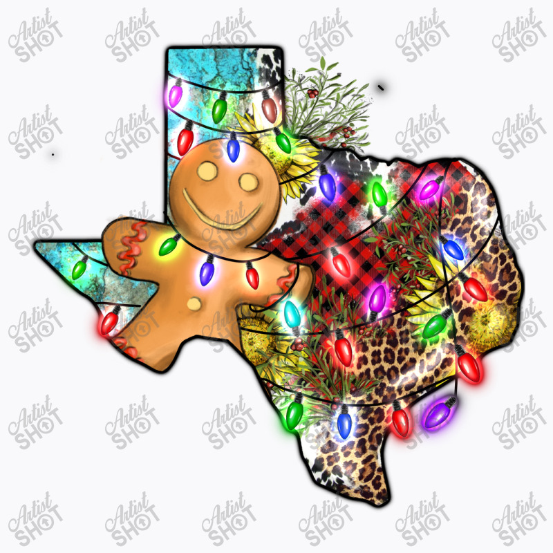 Christmas Texas Map T-shirt | Artistshot