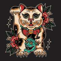 Lucky Cat, Lucky Cat Japan, Lucky Cat Art, Lucky Cat Painting, Lucky C T-shirt | Artistshot