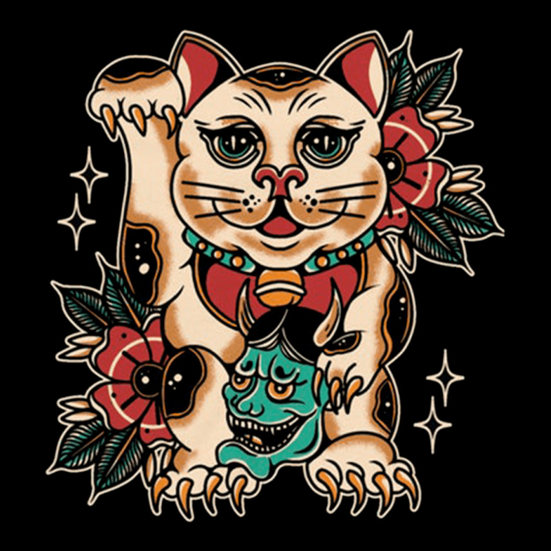 Lucky Cat, Lucky Cat Japan, Lucky Cat Art, Lucky Cat Painting, Lucky C Fleece Short | Artistshot