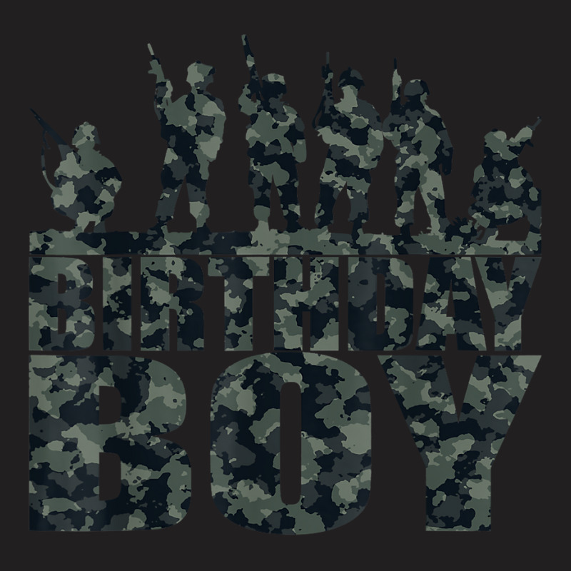 Birthday Boy Army Party Military Party Supplies Camo Green T-shirt | Artistshot