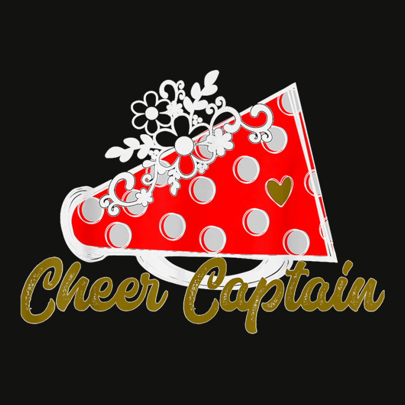 Cheer Captain Shirt, Red Megaphone Heart Flower Accent Scorecard Crop Tee by AnaMercedesContreras | Artistshot