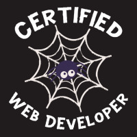 Halloween T  Shirt Certified Web Developer Halloween Spider In Web Tec Waist Apron | Artistshot