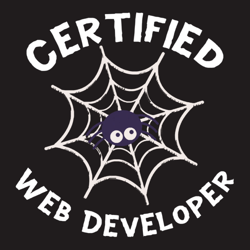 Halloween T  Shirt Certified Web Developer Halloween Spider In Web Tec Waist Apron | Artistshot