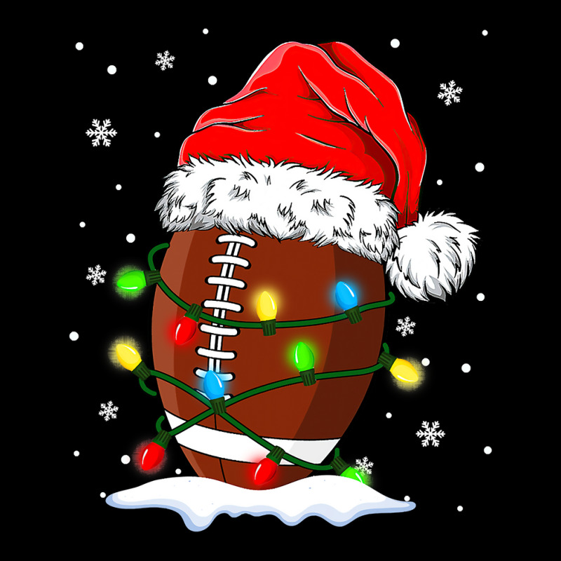 Football Christmas Football Ball Santa Hat Xmas Light Funny 2021 416 Cropped Sweater by pester | Artistshot