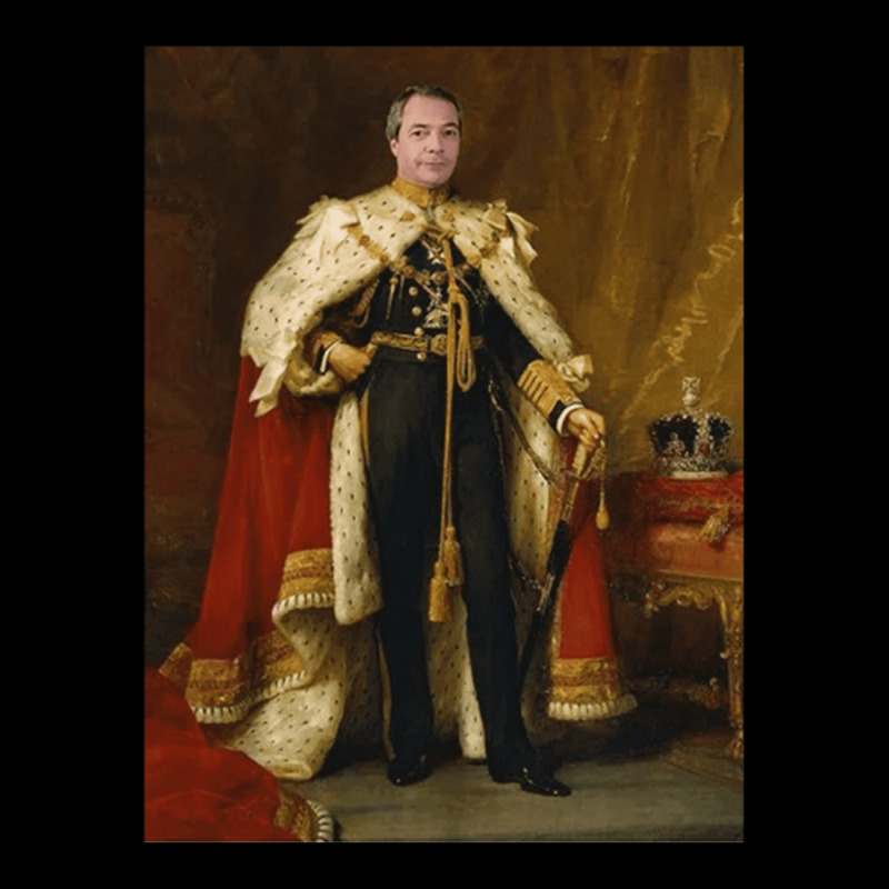 Nigel Farage King, Nigel Farage, King, Anti Boris Johnson, Farage King Cropped Hoodie by cm-arts | Artistshot