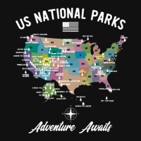 Us National Parks Map, National Park, Us National Parks Map Art, Us Na Front Car Mat | Artistshot