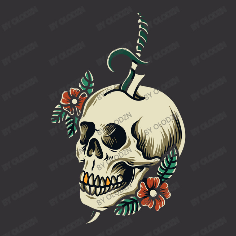 Illustration Skull With Ornamental Flower Vintage Hoodie And Short Set by Olodzn | Artistshot