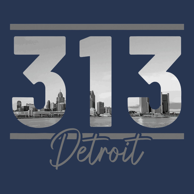 Detroit 313 Area Code Skyline Michigan Vintage Men Denim Jacket by cm-arts | Artistshot