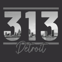 Detroit 313 Area Code Skyline Michigan Vintage Vintage Hoodie | Artistshot