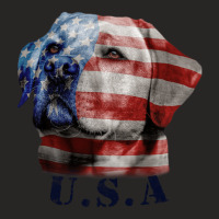 Vintage American Flag Labrador, Working Dog, Usa Ladies Fitted T-shirt | Artistshot