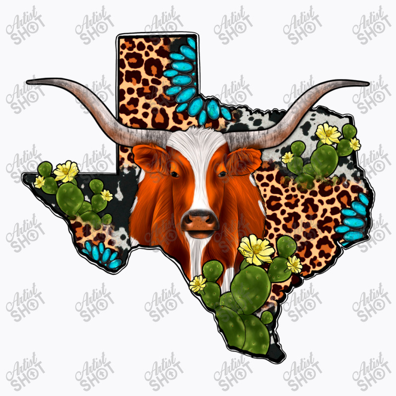 Longhorn Texas Map T-shirt | Artistshot