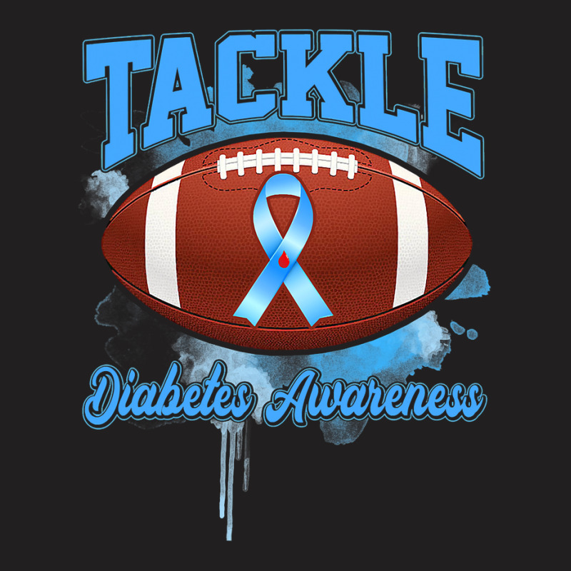 Diabetes Diabetic Tackle Football Blue Ribbon 109 Diabetes Awareness T-Shirt by peafowl | Artistshot