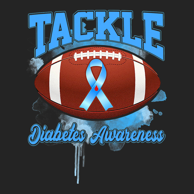 Diabetes Diabetic Tackle Football Blue Ribbon 109 Diabetes Awareness 3/4 Sleeve Shirt by peafowl | Artistshot