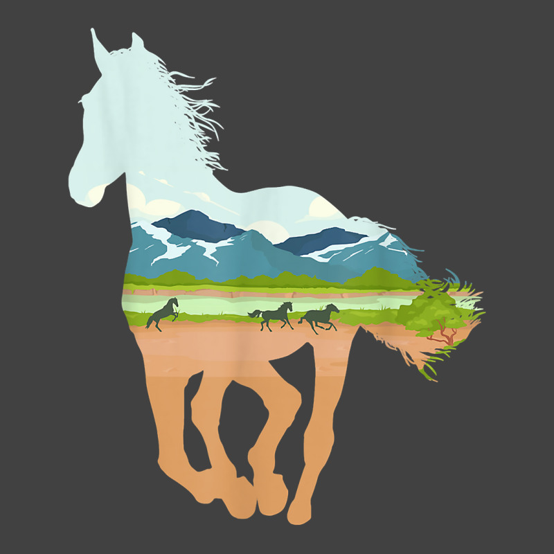 Horse Print With Landscape Horse Lover, Animal Horse Vintage T-shirt | Artistshot