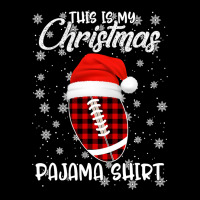 Football This Is My Christmas Pajama Plaid Football Santa Hat Xmas 85  Cropped Hoodie | Artistshot