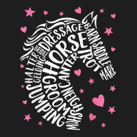 Horse Typography Word Art Girls Horseback Riding Equestrian Love Classic T-shirt | Artistshot