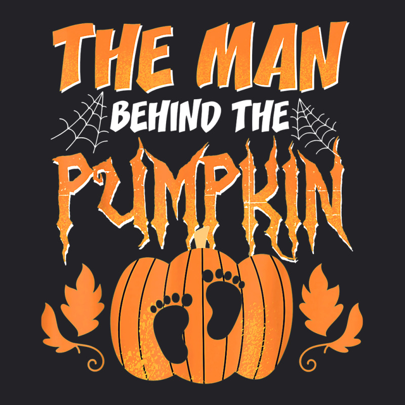 The Man Behind The Pumpkin Baby Dad Soon Halloween Pregnancy Youth Tee | Artistshot