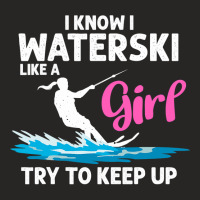 Funny Water Ski Designs For Women Girls Water Skier Athletes Ladies Fitted T-shirt | Artistshot