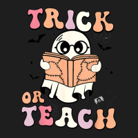 Spooky Season Halloween Trick Or Teach Ghost Retro Groovy Classic T-shirt | Artistshot