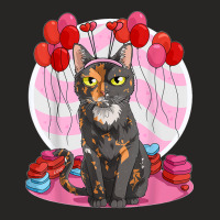 Tortoiseshell Cat Heart Valentine Day Decor Gift Ladies Fitted T-shirt | Artistshot