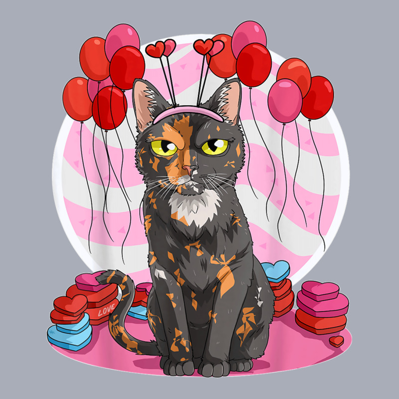 Tortoiseshell Cat Heart Valentine Day Decor Gift Tank Dress by cm-arts | Artistshot