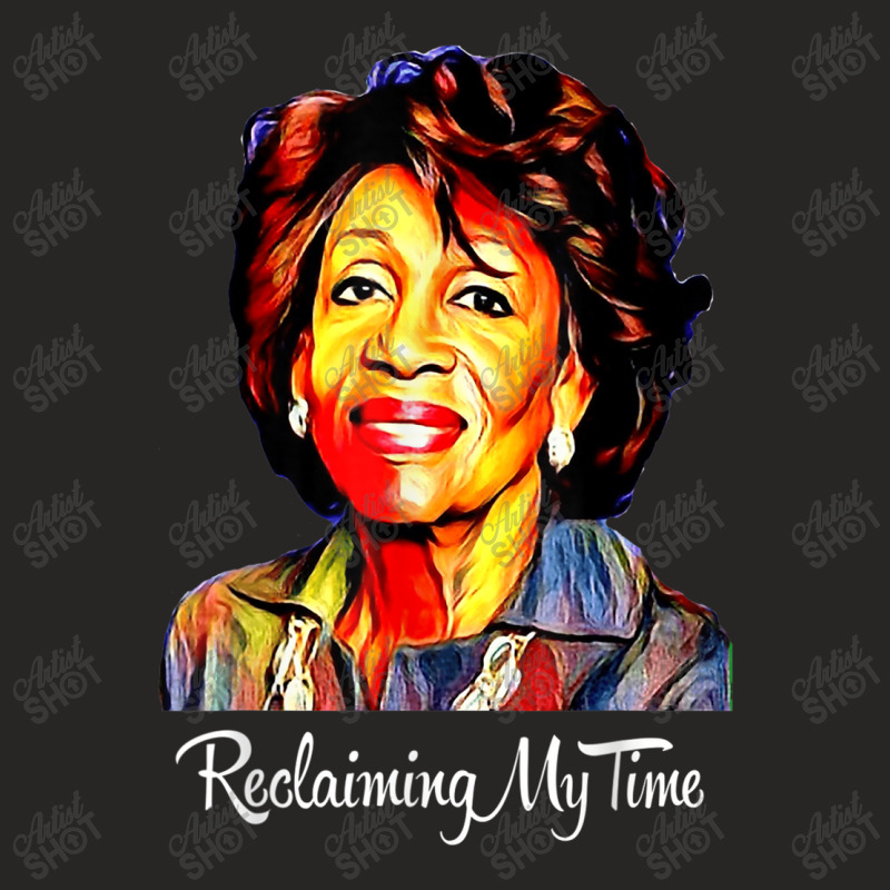 Black History Month  Reclaiming My Time Maxine Waters Painting Ladies Fitted T-Shirt by TyrellDesign | Artistshot