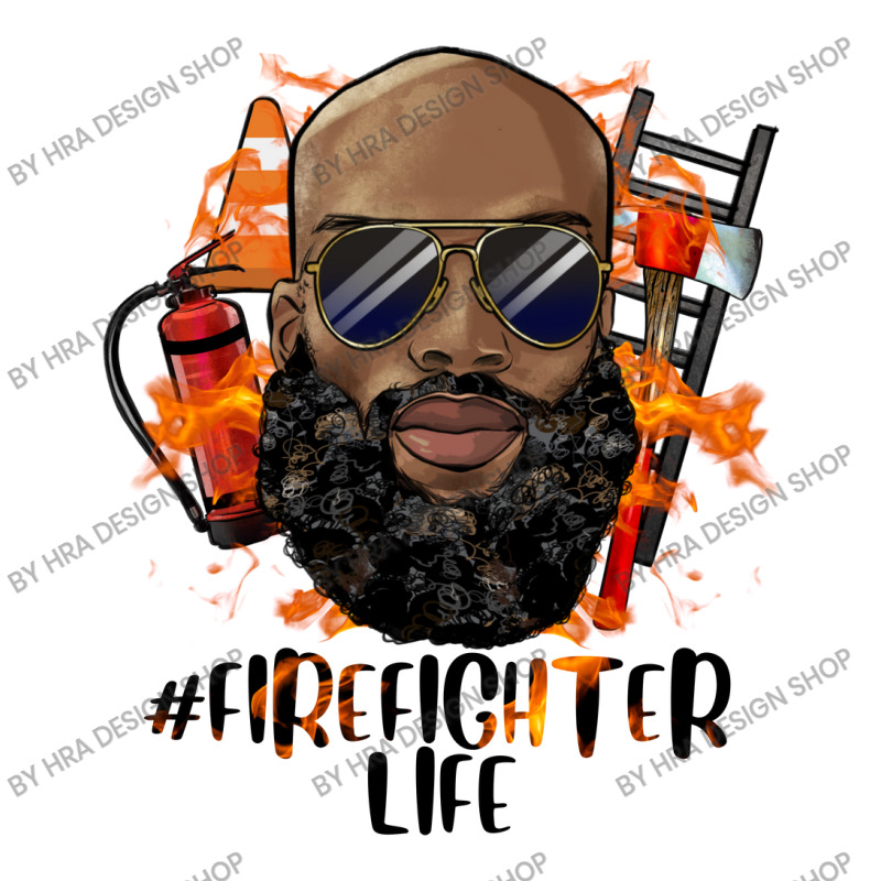 Bald Black Man Firefighter Life Sticker | Artistshot