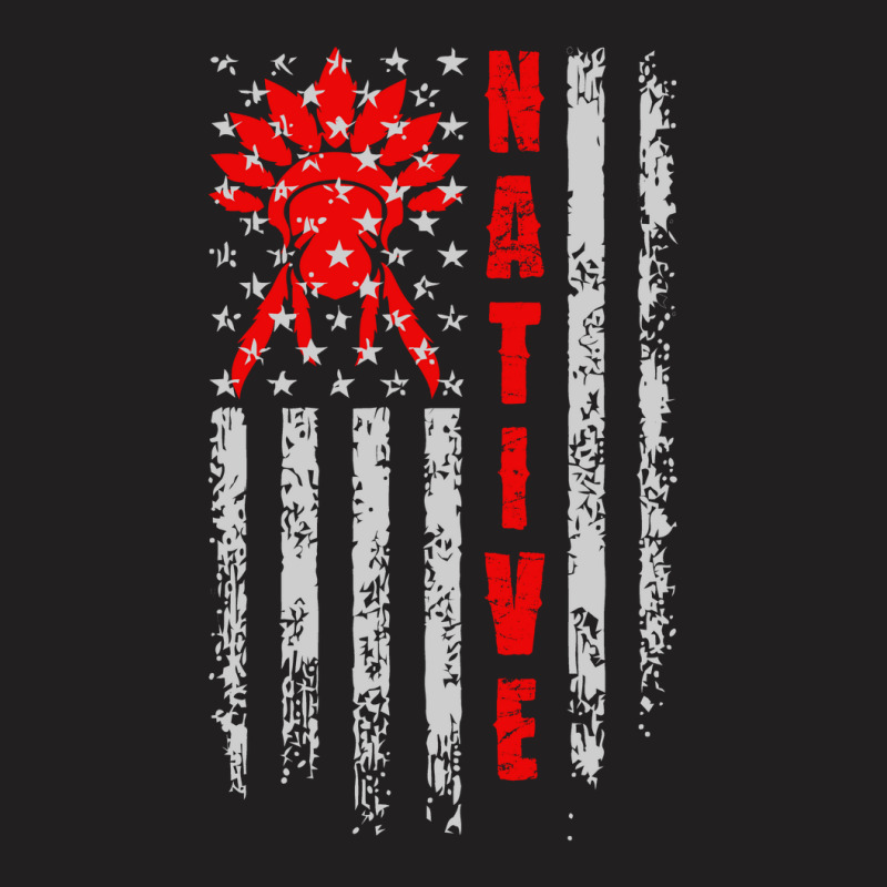 Native American Flag Retro T-shirt | Artistshot