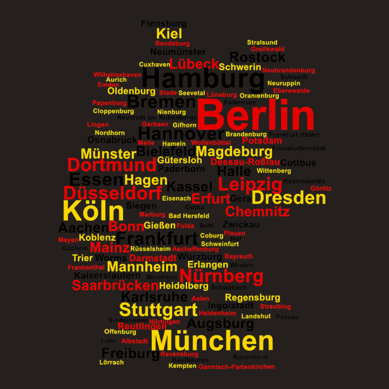 Germany Map Silhouette Towns Cities Flag Berlin Travel Tank Top | Artistshot