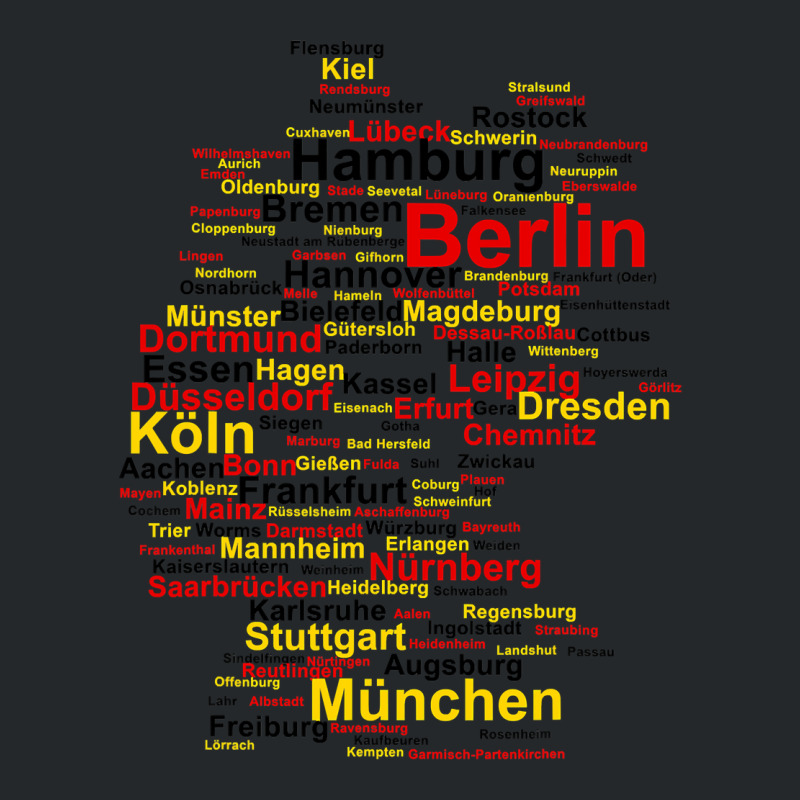 Germany Map Silhouette Towns Cities Flag Berlin Travel Crewneck Sweatshirt | Artistshot