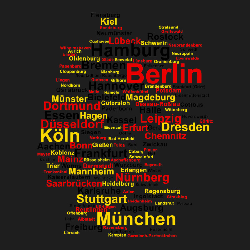 Germany Map Silhouette Towns Cities Flag Berlin Travel Classic T-shirt | Artistshot