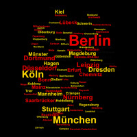 Germany Map Silhouette Towns Cities Flag Berlin Travel Fleece Short | Artistshot