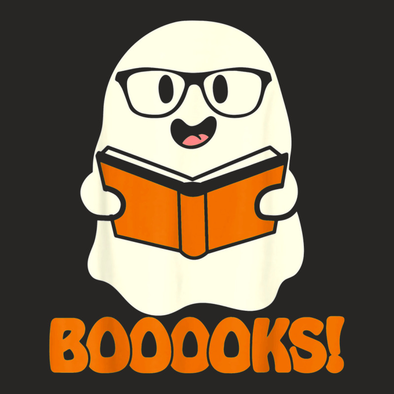 Booooks Ghost Boo Read Books Library Teacher Halloween Cute Ladies Fitted T-Shirt by Newshirt | Artistshot