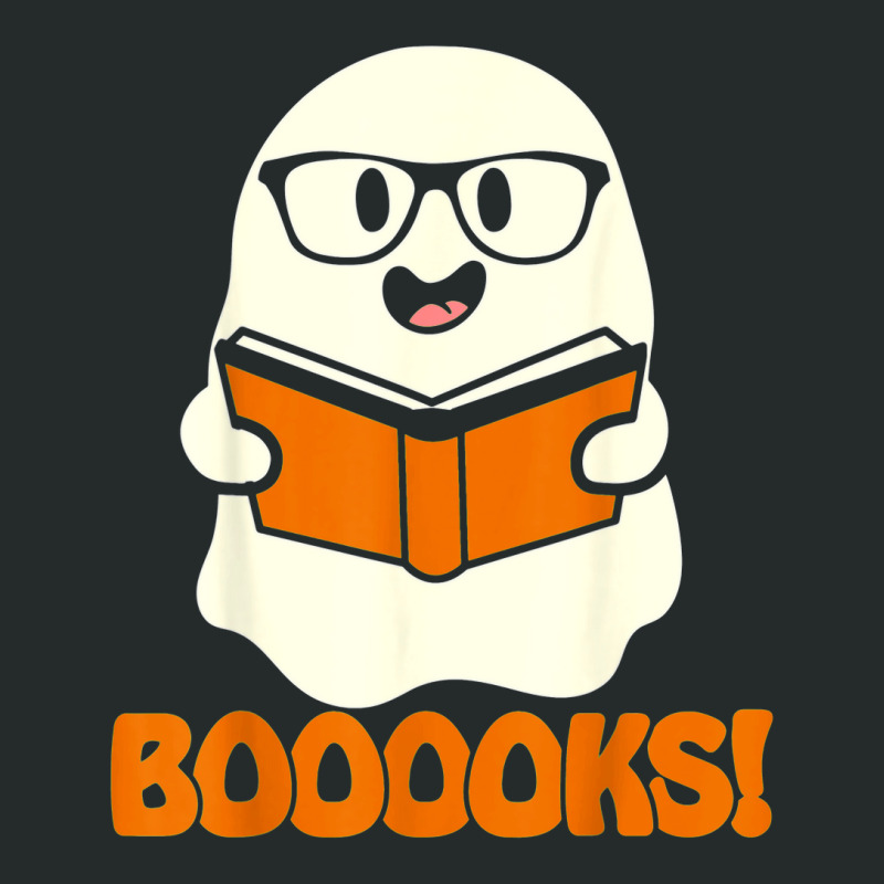 Booooks Ghost Boo Read Books Library Teacher Halloween Cute Women's Triblend Scoop T-shirt by Newshirt | Artistshot