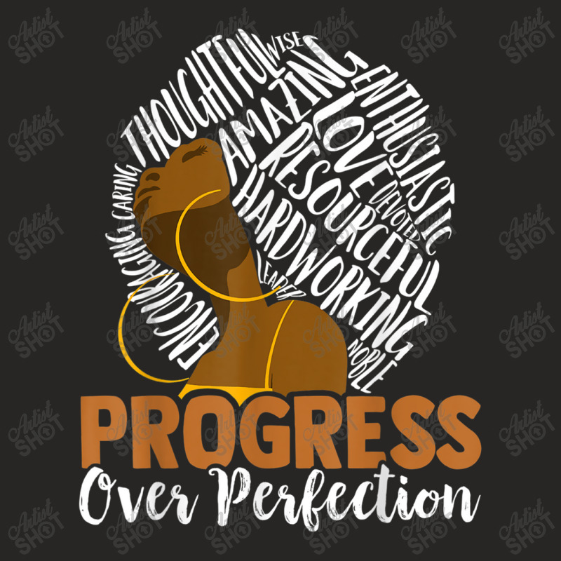 Progress Over Perfection Teacher Black History Month Music Vintage Ladies Fitted T-Shirt by KhalilDesign | Artistshot