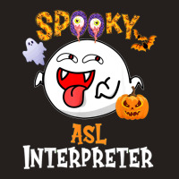 Boo Halloween Costume Spooky Asl Interpreter Tank Top | Artistshot