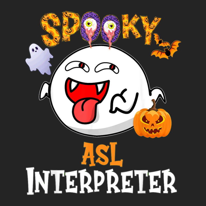 Boo Halloween Costume Spooky Asl Interpreter 3/4 Sleeve Shirt | Artistshot